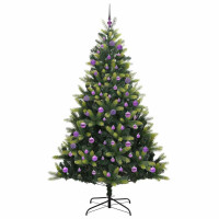 Produktbild för Konstigt hinged julgran 300 LEDs Grön 180 cm PVC och PE