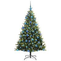 Produktbild för Konstigt hinged julgran 300 LEDs Grön 180 cm PVC och PE