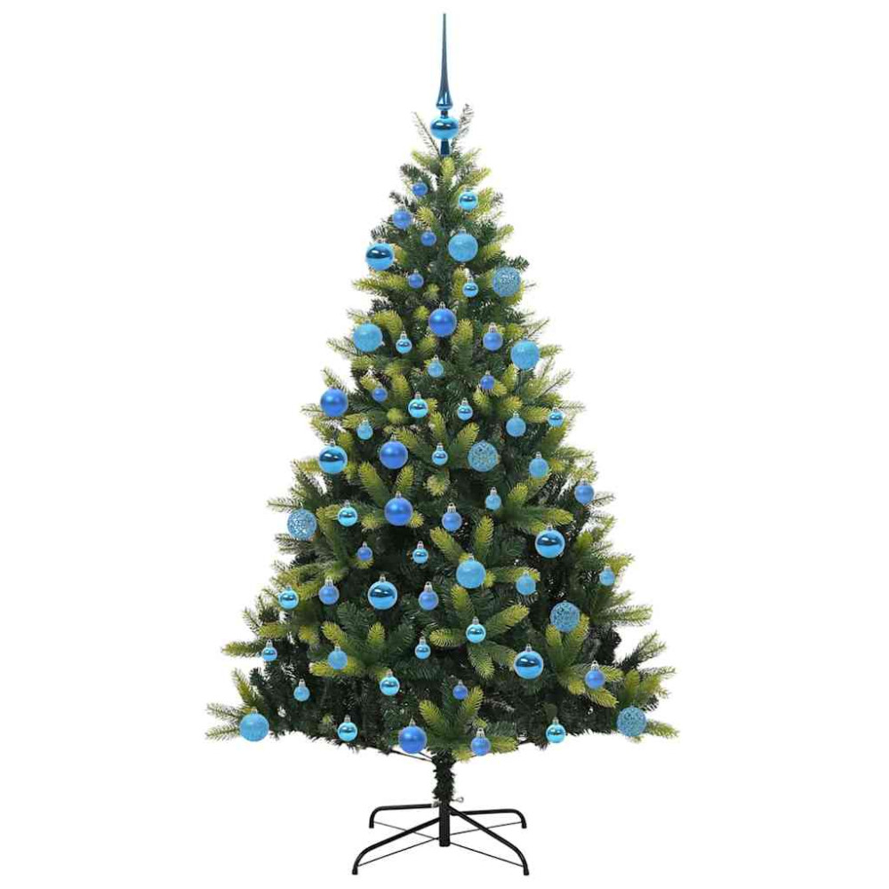 Produktbild för Konstigt hinged julgran 300 LEDs Grön 180 cm PVC och PE