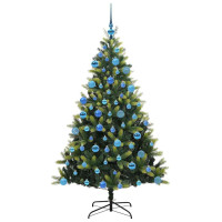Produktbild för Konstigt hinged julgran 300 LEDs Grön 180 cm PVC och PE