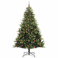 Produktbild för Konstigt hinged julgran 300 LEDs Grön 210 cm PVC och PE