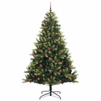 Produktbild för Konstigt hinged julgran 300 LEDs Grön 210 cm PVC och PE