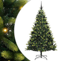 Produktbild för Konstigt hinged julgran 300 LEDs Grön 210 cm PVC och PE