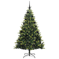 Produktbild för Konstigt hinged julgran 300 LEDs Grön 210 cm PVC och PE