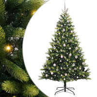 Produktbild för Konstigt hinged julgran 300 LEDs Grön 210 cm PVC och PE