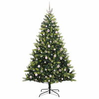 Produktbild för Konstigt hinged julgran 300 LEDs Grön 210 cm PVC och PE