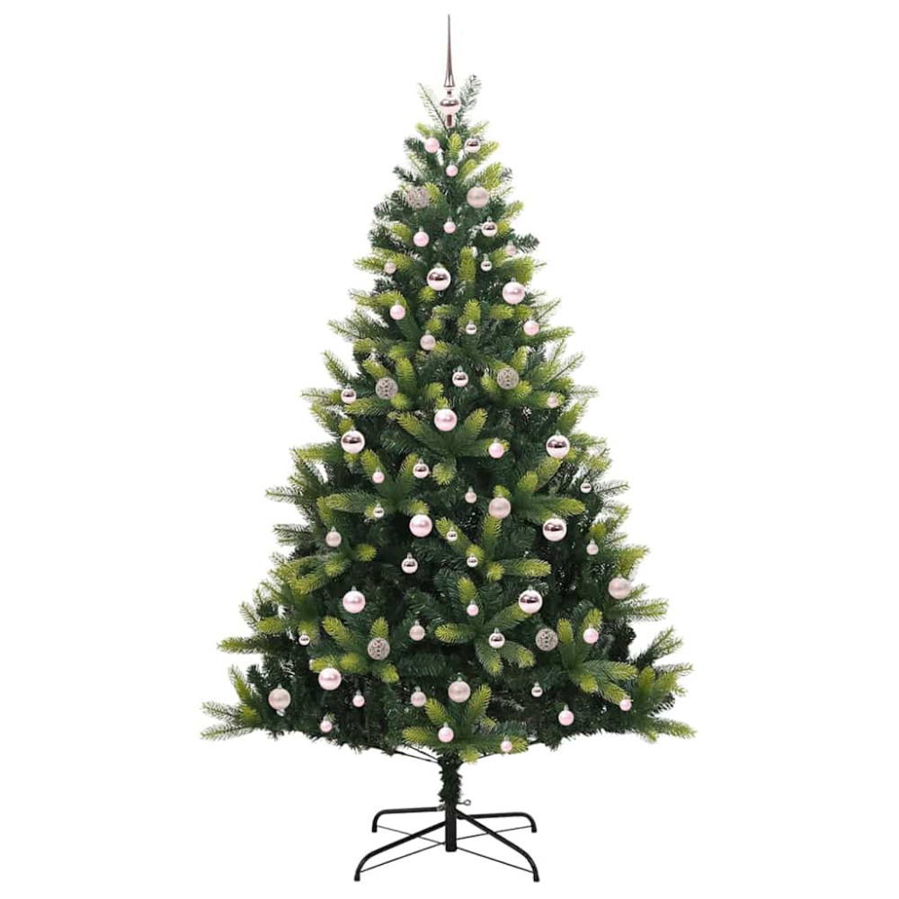 Produktbild för Konstigt hinged julgran 300 LEDs Grön 210 cm PVC och PE