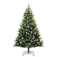 Produktbild för Konstigt hinged julgran 300 LEDs Grön 210 cm PVC och PE