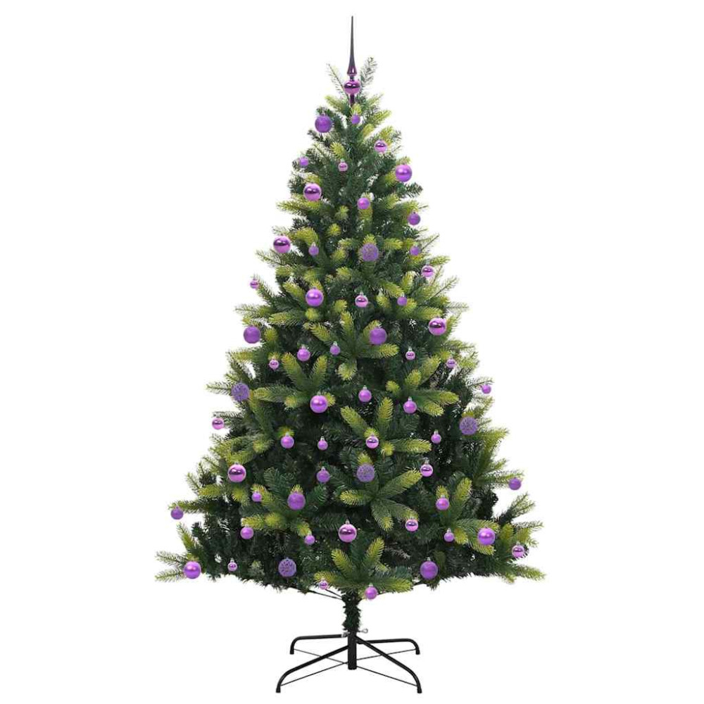 Produktbild för Konstigt hinged julgran 300 LEDs Grön 210 cm PVC och PE