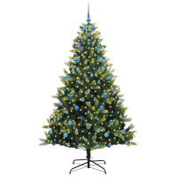 Produktbild för Konstigt hinged julgran 300 LEDs Grön 210 cm PVC och PE