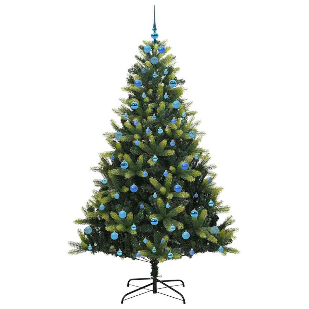Produktbild för Konstigt hinged julgran 300 LEDs Grön 210 cm PVC och PE