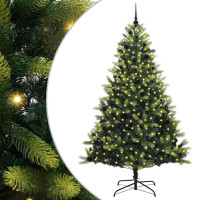 Produktbild för Konstigt hinged julgran 300 LEDs Grön 240 cm PVC och PE