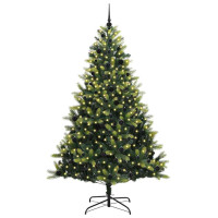 Produktbild för Konstigt hinged julgran 300 LEDs Grön 240 cm PVC och PE