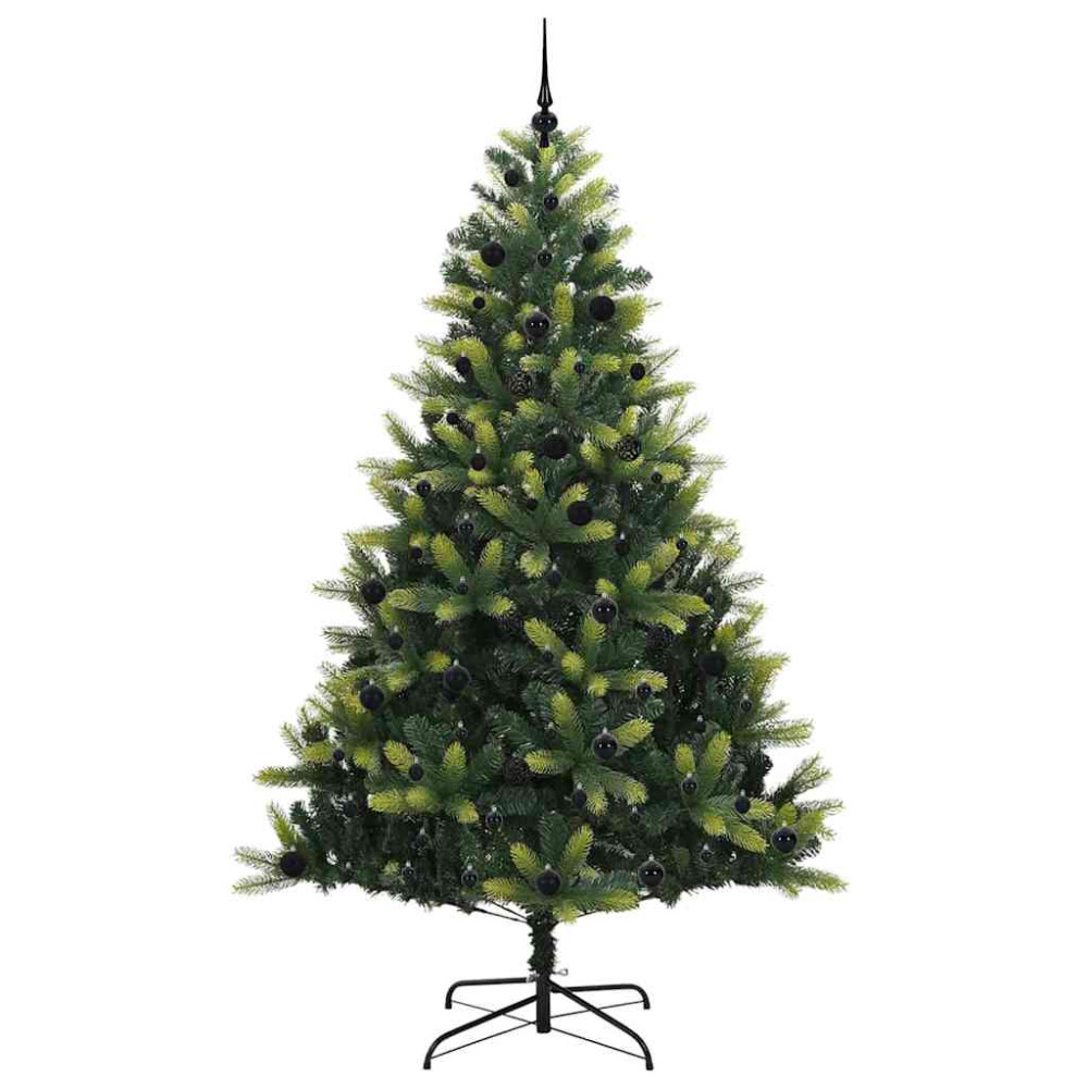 Produktbild för Konstigt hinged julgran 300 LEDs Grön 240 cm PVC och PE