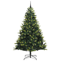 Produktbild för Konstigt hinged julgran 300 LEDs Grön 240 cm PVC och PE