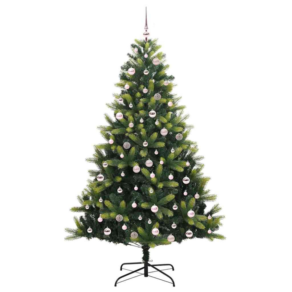 Produktbild för Konstigt hinged julgran 300 LEDs Grön 240 cm PVC och PE