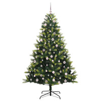 Produktbild för Konstigt hinged julgran 300 LEDs Grön 240 cm PVC och PE