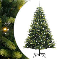 Produktbild för Konstigt hinged julgran 300 LEDs Grön 240 cm PVC och PE