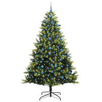 Produktbild för Konstigt hinged julgran 300 LEDs Grön 240 cm PVC och PE