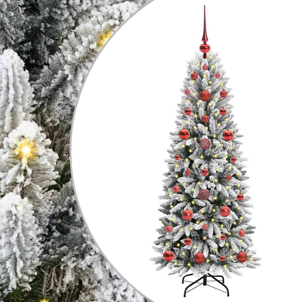 Produktbild för Konstgjord julgran Vit 120 cm PVC, Plast, Stål och PE