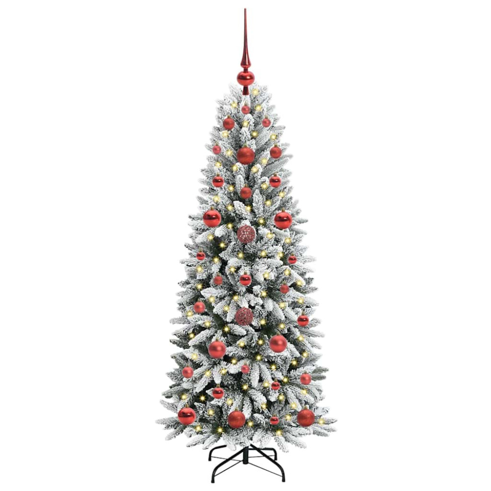 Produktbild för Konstgjord julgran Vit 120 cm PVC, Plast, Stål och PE