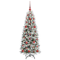 Produktbild för Konstgjord julgran Vit 120 cm PVC, Plast, Stål och PE