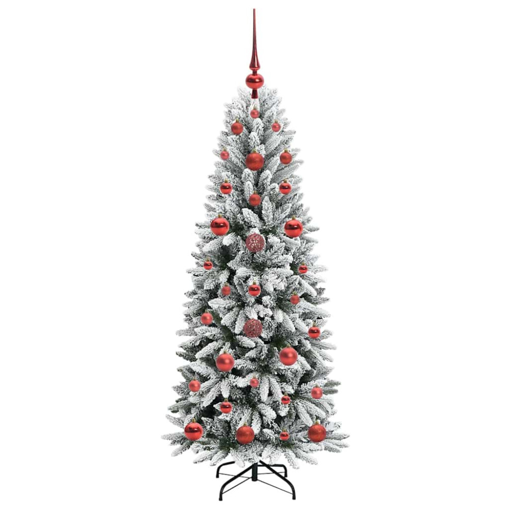 Produktbild för Konstgjord julgran Vit 120 cm PVC, Plast, Stål och PE