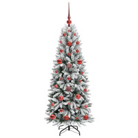 Produktbild för Konstgjord julgran Vit 120 cm PVC, Plast, Stål och PE