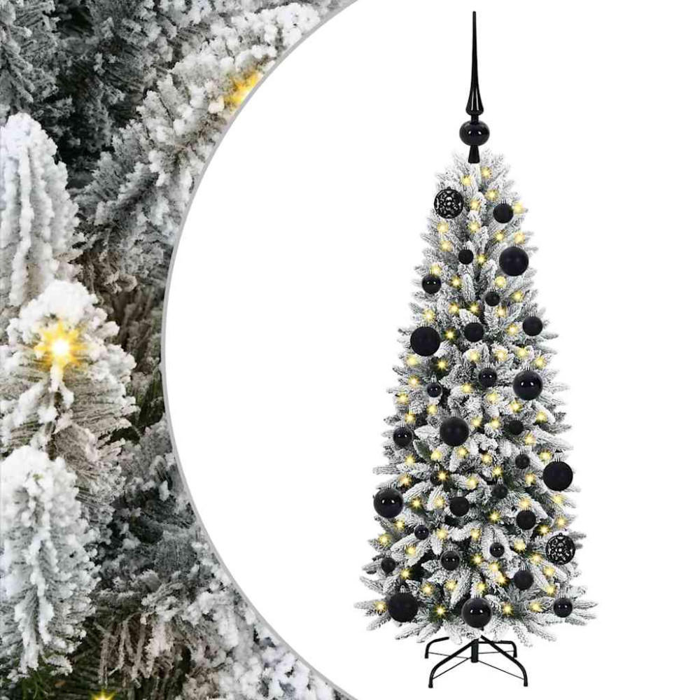 Produktbild för Konstgjord julgran Vit 120 cm PVC, Plast, Stål och PE