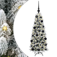 Produktbild för Konstgjord julgran Vit 120 cm PVC, Plast, Stål och PE