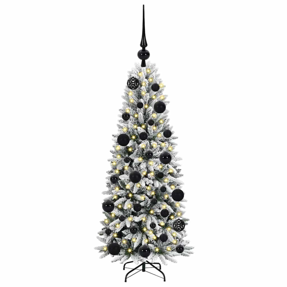 Produktbild för Konstgjord julgran Vit 120 cm PVC, Plast, Stål och PE