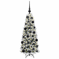 Produktbild för Konstgjord julgran Vit 120 cm PVC, Plast, Stål och PE