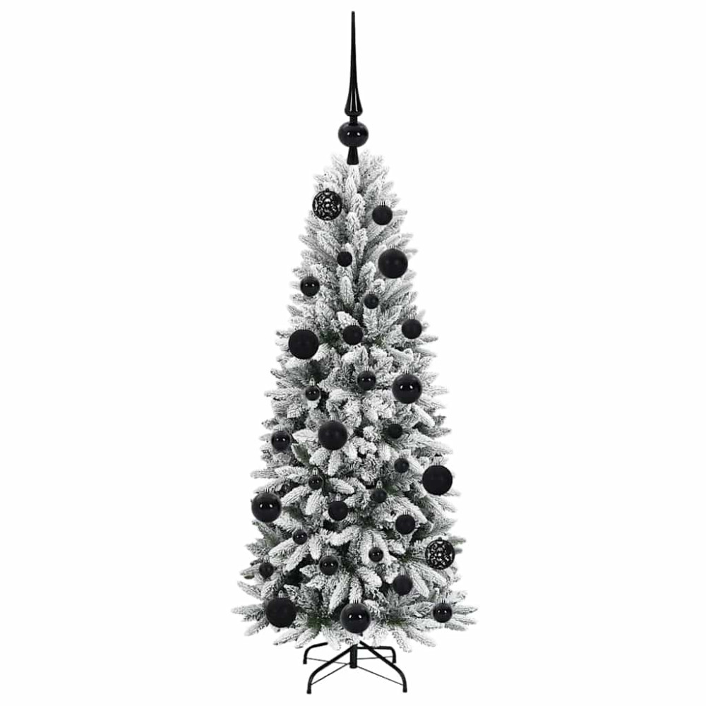 Produktbild för Konstgjord julgran Vit 120 cm PVC, Plast, Stål och PE