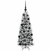 Produktbild för Konstgjord julgran Vit 120 cm PVC, Plast, Stål och PE