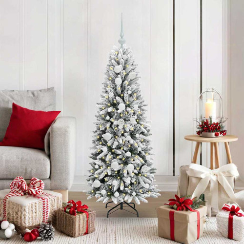 vidaXL Konstgjord julgran Vit 120 cm PVC, Plast, Stål och PE