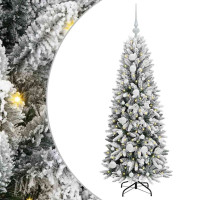 Produktbild för Konstgjord julgran Vit 120 cm PVC, Plast, Stål och PE