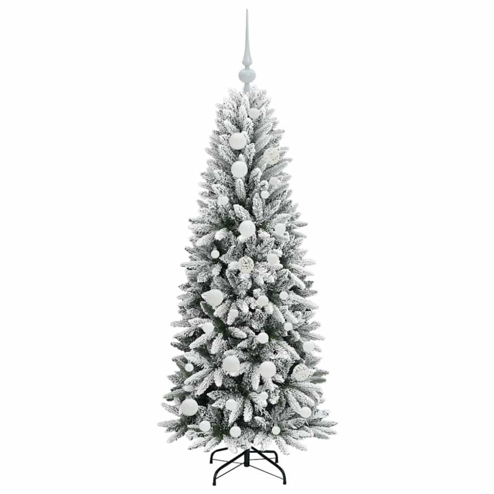 Produktbild för Konstgjord julgran Vit 120 cm PVC, Plast, Stål och PE