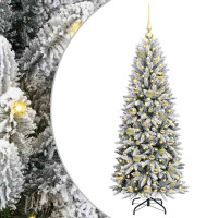 Produktbild för Konstgjord julgran Vit 120 cm PVC, Plast, Stål och PE