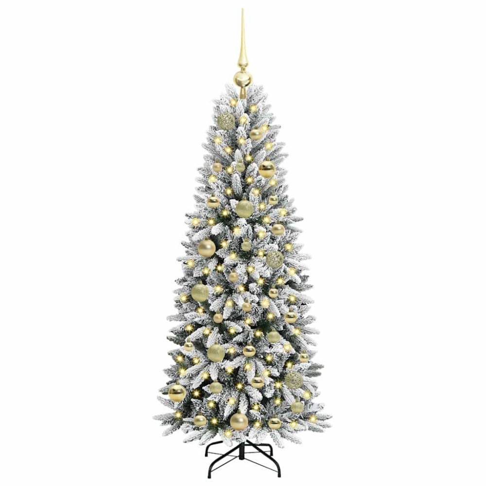Produktbild för Konstgjord julgran Vit 120 cm PVC, Plast, Stål och PE