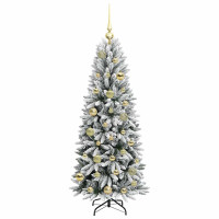 Produktbild för Konstgjord julgran Vit 120 cm PVC, Plast, Stål och PE