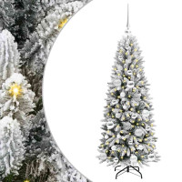 Produktbild för Konstgjord julgran Vit 120 cm PVC, Plast, Stål och PE