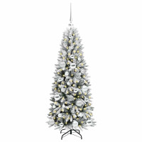 Produktbild för Konstgjord julgran Vit 120 cm PVC, Plast, Stål och PE