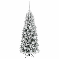 Produktbild för Konstgjord julgran Vit 120 cm PVC, Plast, Stål och PE