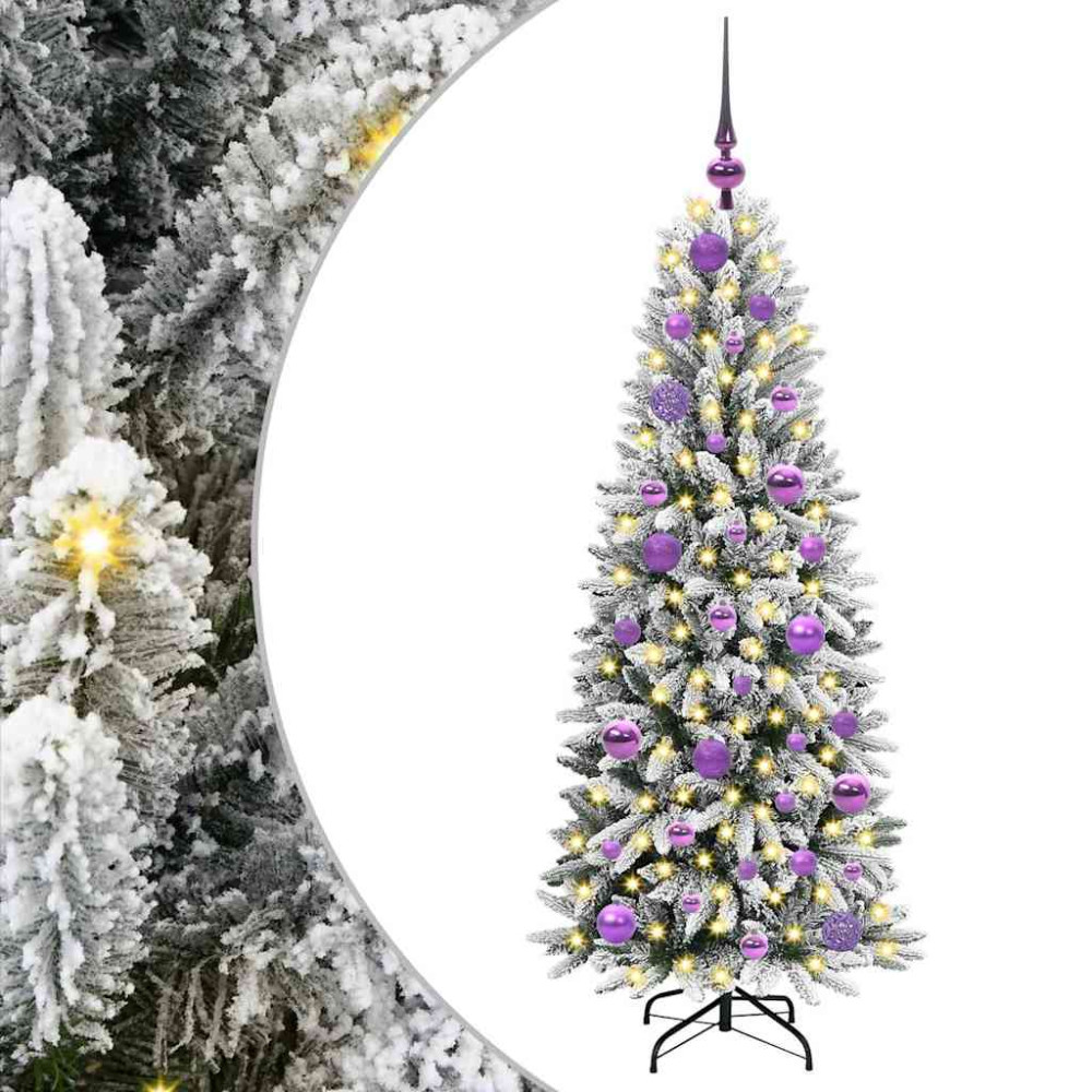 Produktbild för Konstgjord julgran Vit 120 cm PVC, Plast, Stål och PE