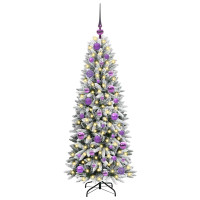 Produktbild för Konstgjord julgran Vit 120 cm PVC, Plast, Stål och PE