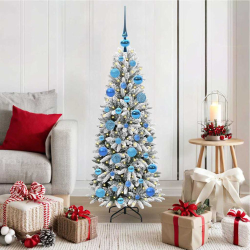 vidaXL Konstgjord julgran Vit 120 cm PVC, Plast, Stål och PE