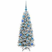Produktbild för Konstgjord julgran Vit 120 cm PVC, Plast, Stål och PE