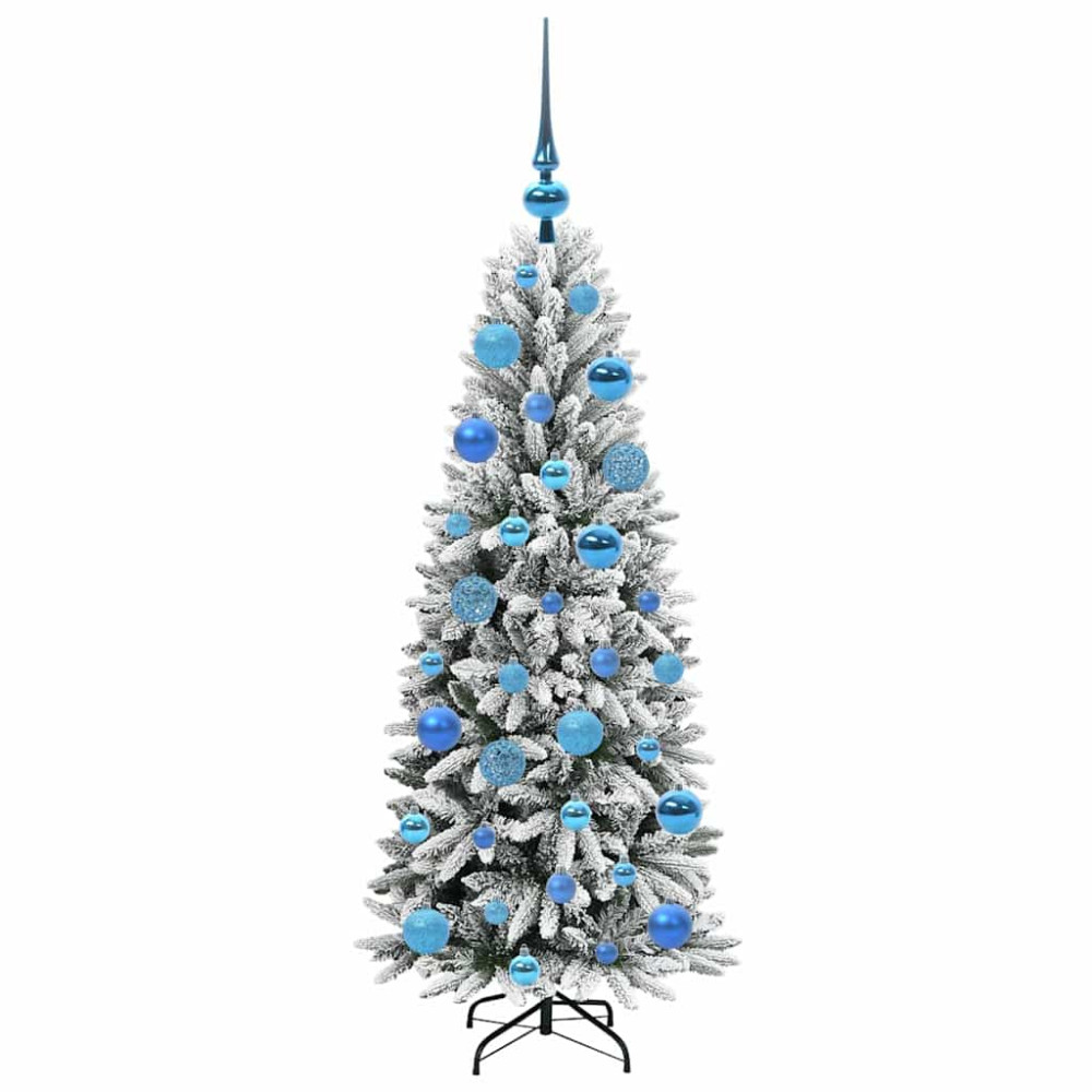 Produktbild för Konstgjord julgran Vit 120 cm PVC, Plast, Stål och PE