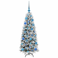 Produktbild för Konstgjord julgran Vit 120 cm PVC, Plast, Stål och PE