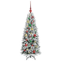 Produktbild för Konstgjord julgran Vit 120 cm PVC, Plast, Stål och PE